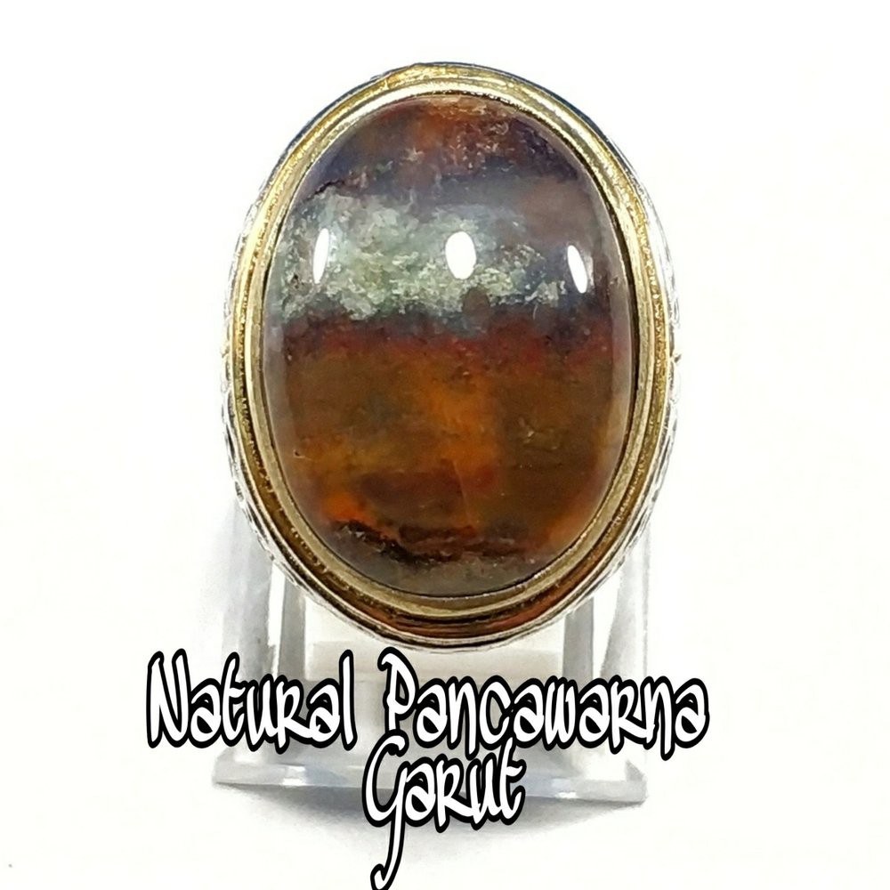 CINCIN BATU AKIK NATURAL PANCAWARNA GARUT MOTIF PEMANDANGAN