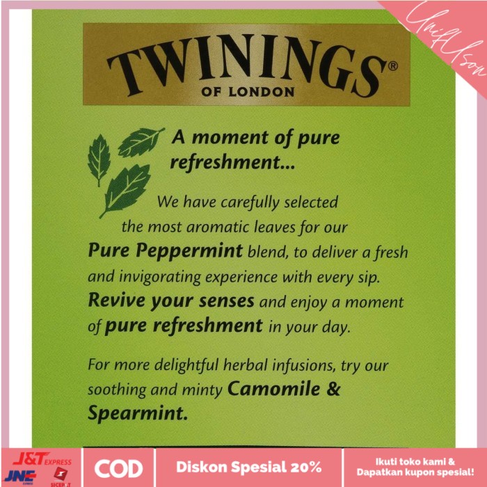 

⭐COD⭐ Twinings Pure Peppermint Tea Bags 10 pack Australia