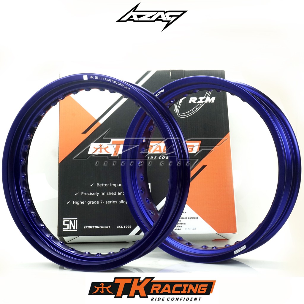 VELG SUPETMOTO TK BRIGHT JAPAN 300/350 RING 17 BIRU