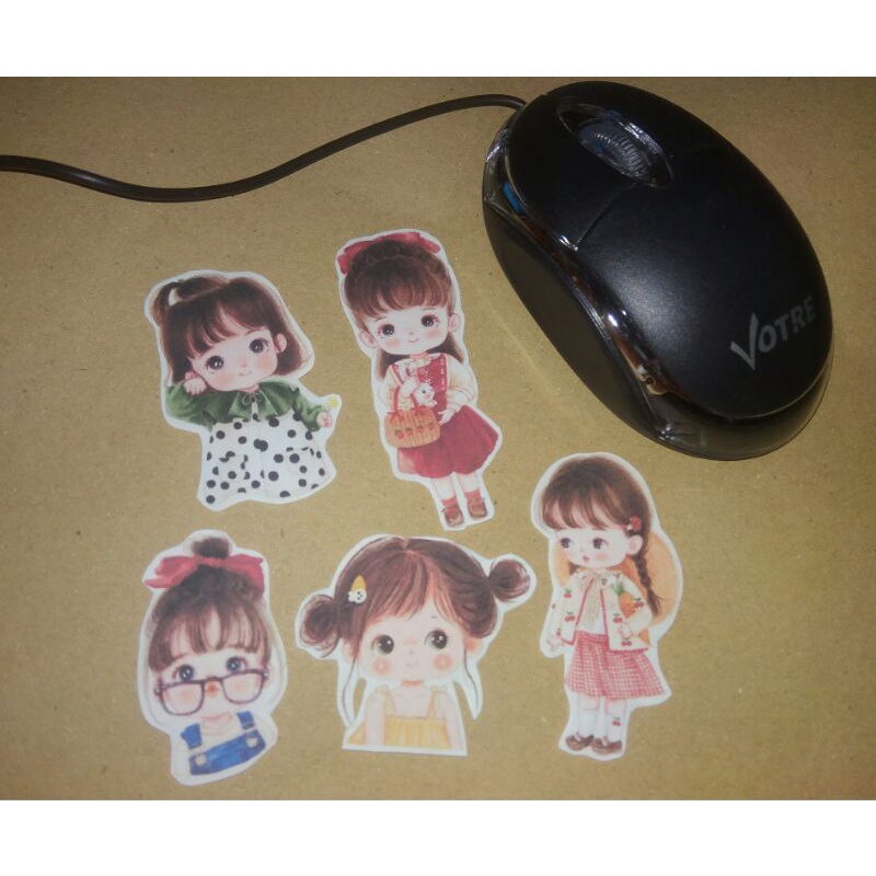 

stiker paper cute little girl 1pack isi 5pc