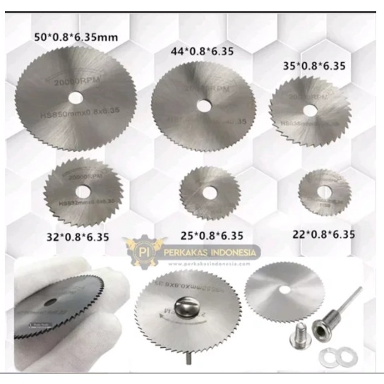 Mata Pisau Mini Grinder Set 6pcs Mata Bor Potong Gergaji Mini Tuner Bit HSS Circular Saw Blade Die G