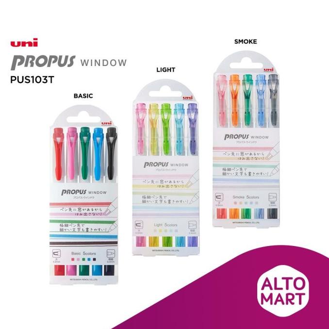 

Office & Stationery | Alat Tulis | Uni Propus Window Highlighter (5 Colors Set) Smoke Light Basic | Best Seller