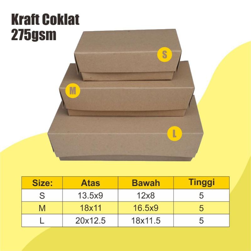 LUNCH BOX PAPER POLOS KEMASAN AYAM GEPREK KOTAK NASI TAKE AWAY  Kemasan Makanan Foodpack Murah