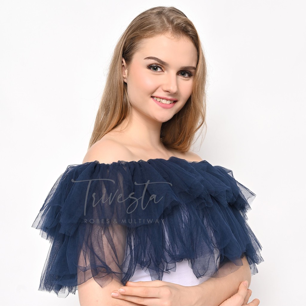 PAKET Ruffle Organza/Tille - / Penutup Dada / Cape / Kemben untuk Model MUA