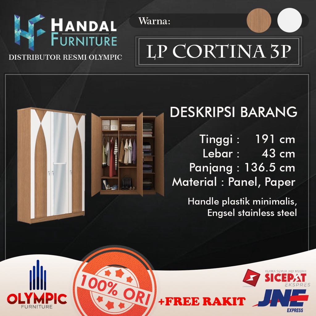 LP CORTINA (LEMARI PAKAIAN/LEMARI BAJU) - OLYMPIC OLYMPLAST