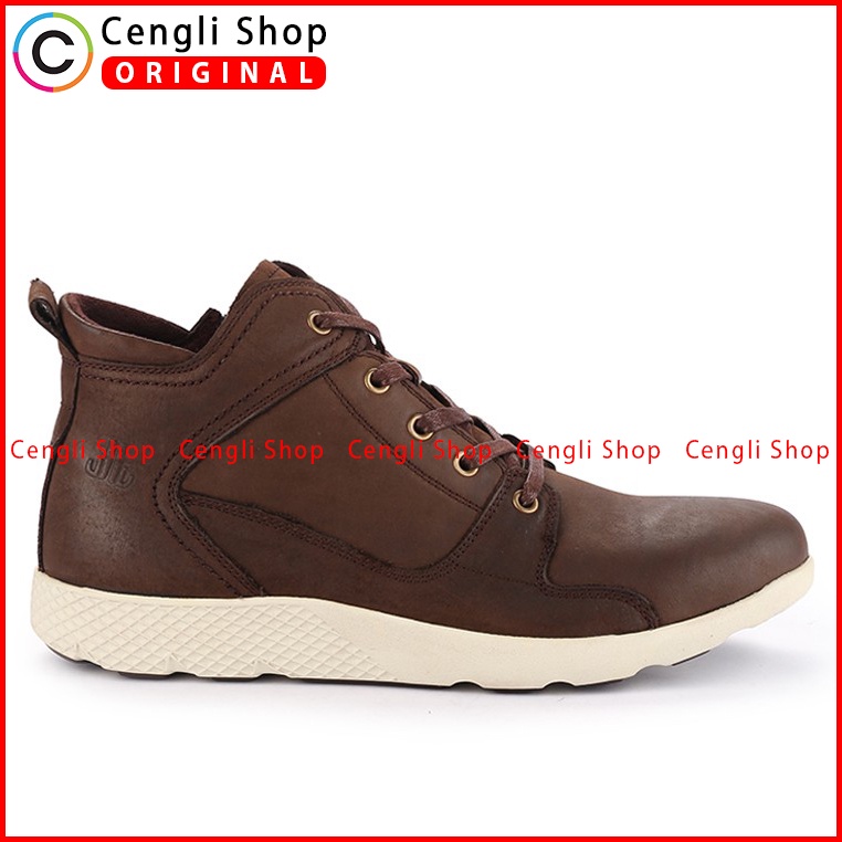 SEPATU BOOT CASUAL JIM JOKER PRIA ORIGINAL KULIT ASLI COKLAT JJ28