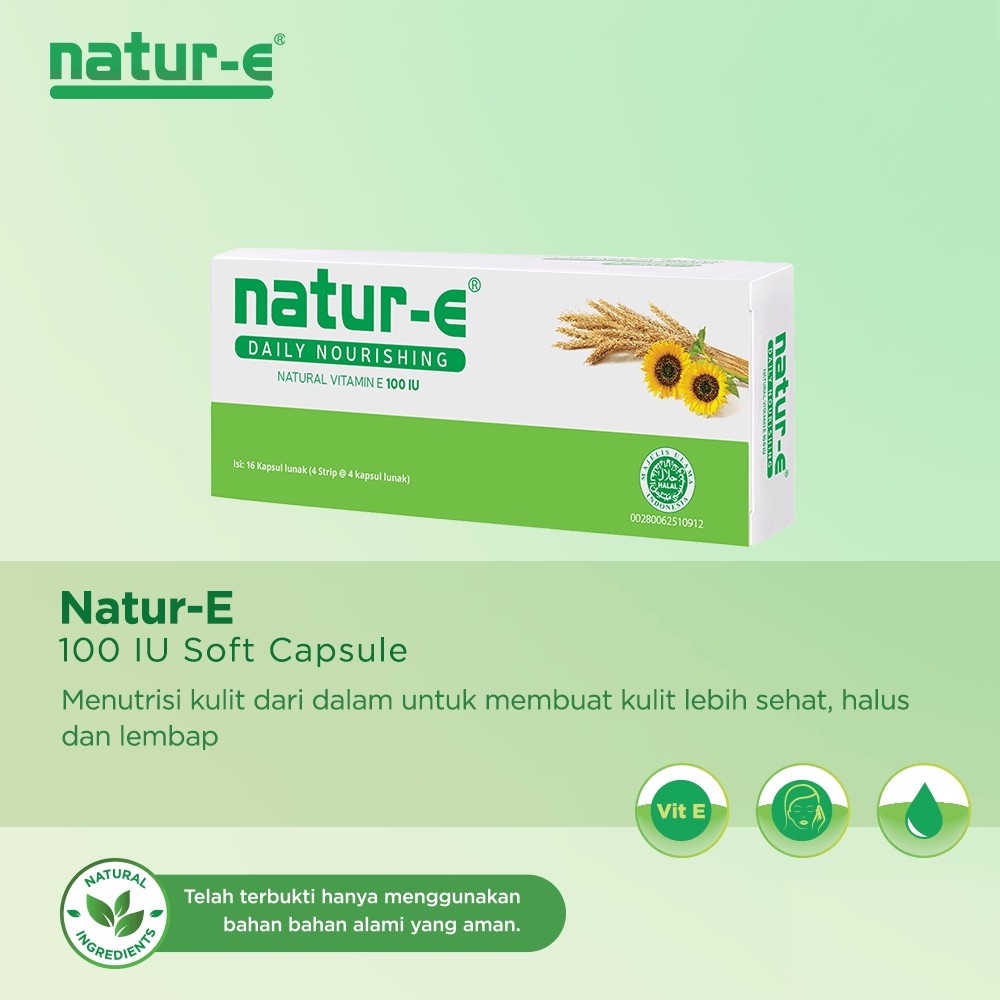 ⭐BAGUS⭐ NATUR-E Suplemen Makanan 100 IU | 300 IU | Advanced | White Brightening | Vitamin | Kesehatan (✔BPOM) 16's 32's