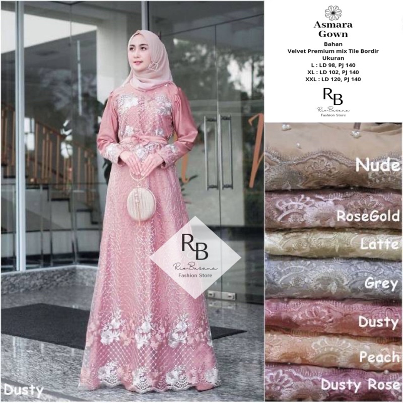ASMARA GOWN - GAMIS ZAERA TWIL ORGANZA MEWAH GAMIS SYARI PESTA KONDANGAN MURAH TERBARU READY JUMBO G