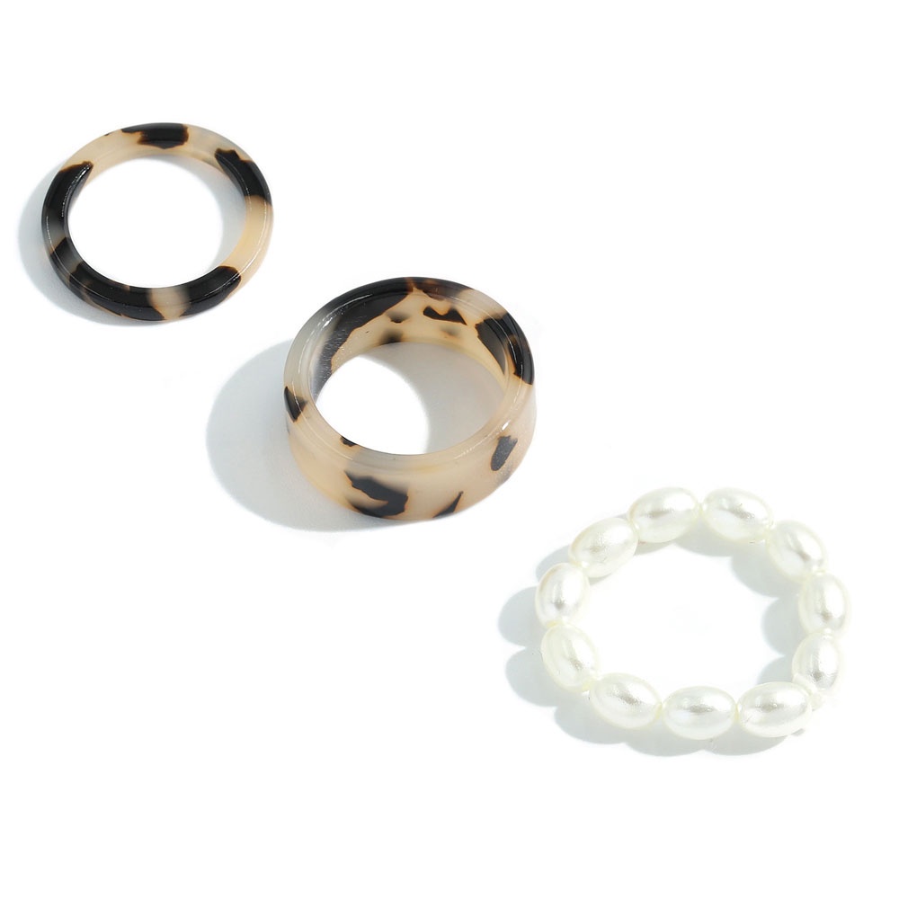 MXBEAUTY Friend Gifts Joint Ring Set 2021 New Fashion Accessories Rings Pearl Party Jewelry Women Girls Korean Round Vintage Tail Ring