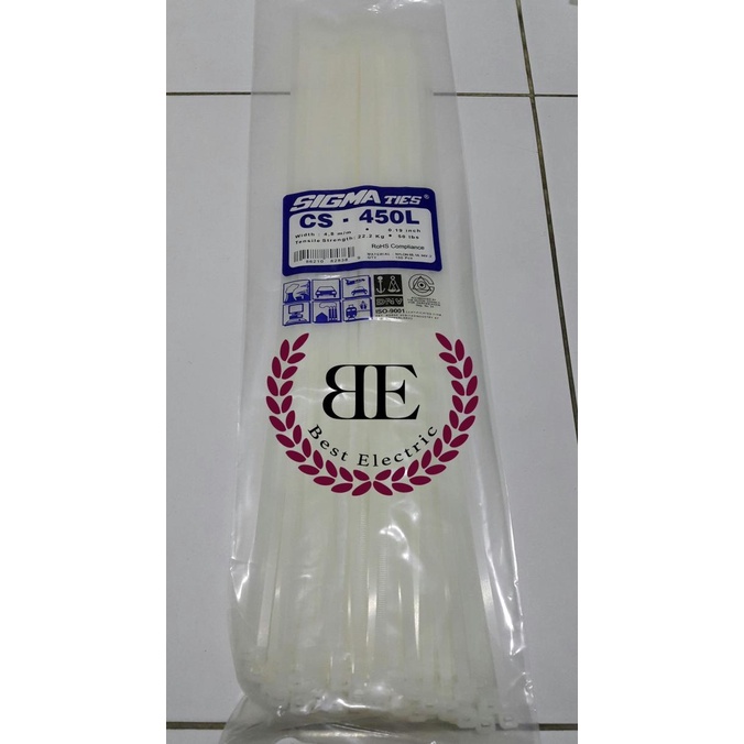 

Kabel Ties / Kabel Tis / Cable Tie Cs 450 L Putih 45 Cm Sigma Cs450L Terlaris