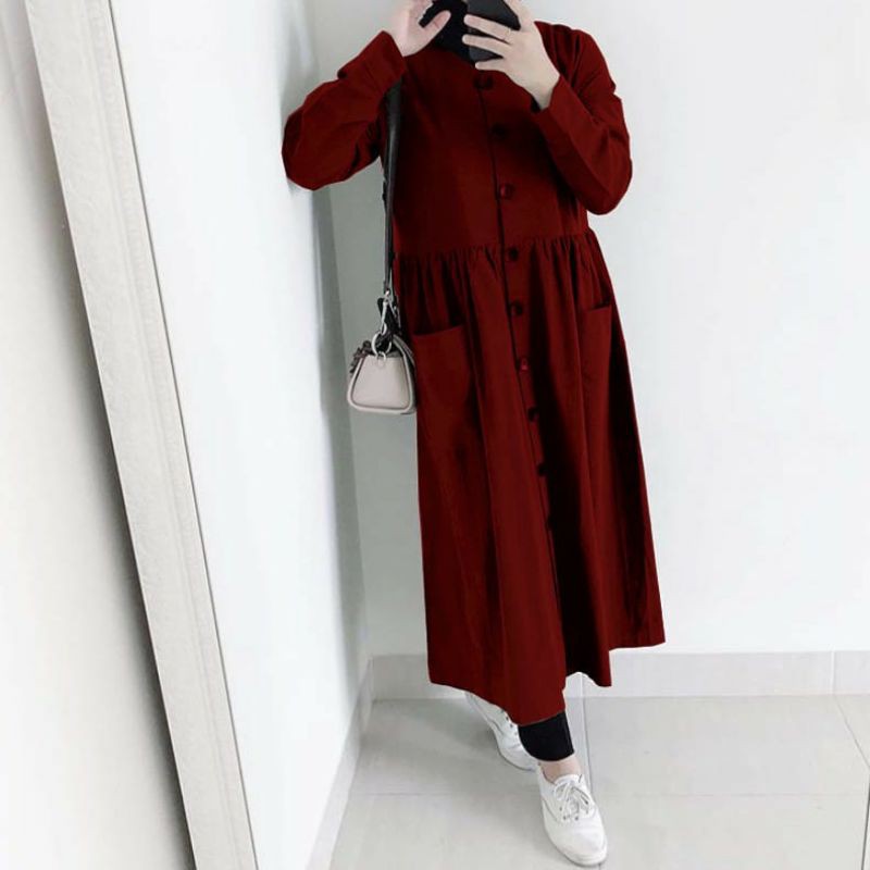 TUNIK KHAVITA, MOSCREPE, GAMIS HIJAB MUSLIM, DRESS MAXY
