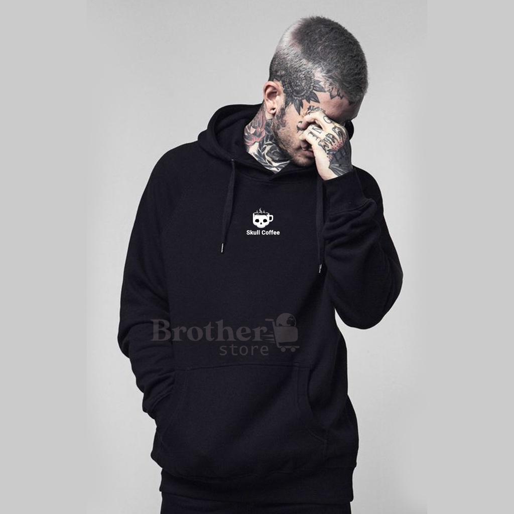 Hoodie Pria aesthetic SKULL COFFEE Hoodie pria distro original bahan tebal Premium