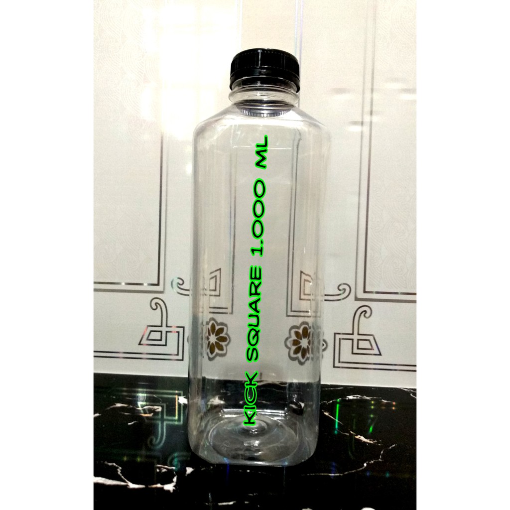 Download Botol Plastik Kale 1 liter KOTAK / KICK SQUARE 1.000 ml + Segel | Shopee Indonesia