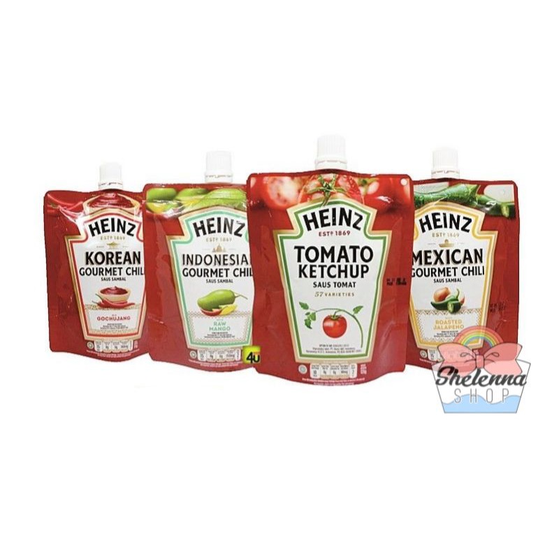 HEINZ Tomato Ketchup / Korean Gourmet Chili / Mexican Chili/ Indonesian Chili Raw Mango pouch 125gr