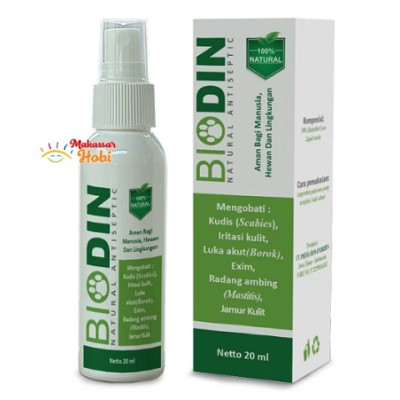 BIODIN SPRAY untuk Kucing Anjing Obat Jamur Scabies Kulit Hewan 20ml