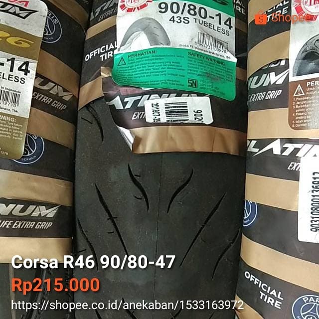 ban corsa 90/80-14 R46 (ban balap soft compound) untuk motor matic Ori