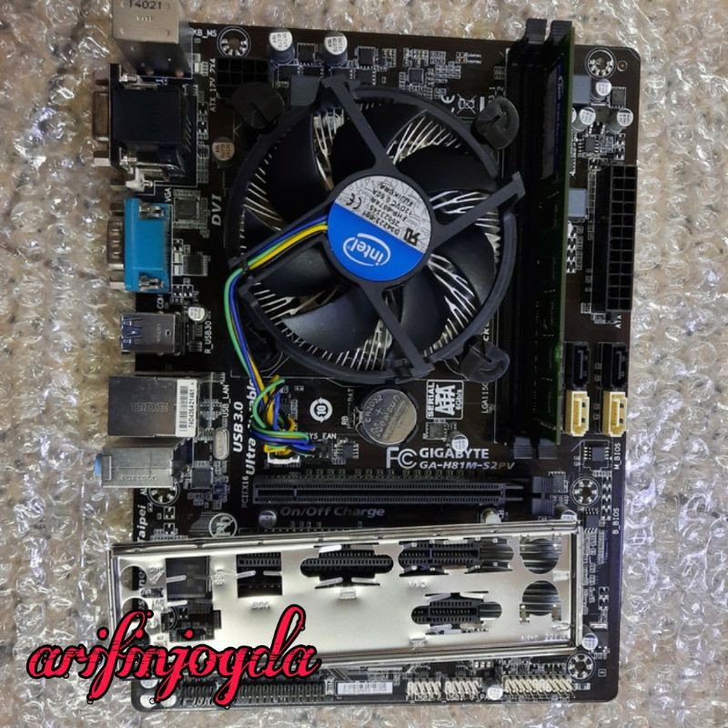 Mainboard H81 Gigabyte Asus paket core i3 4160 Gen4 Fan Ram 8gb