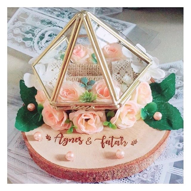 Terarium ring box / rustic ring bearer / rustic wedding/ kotak cincin Nolan