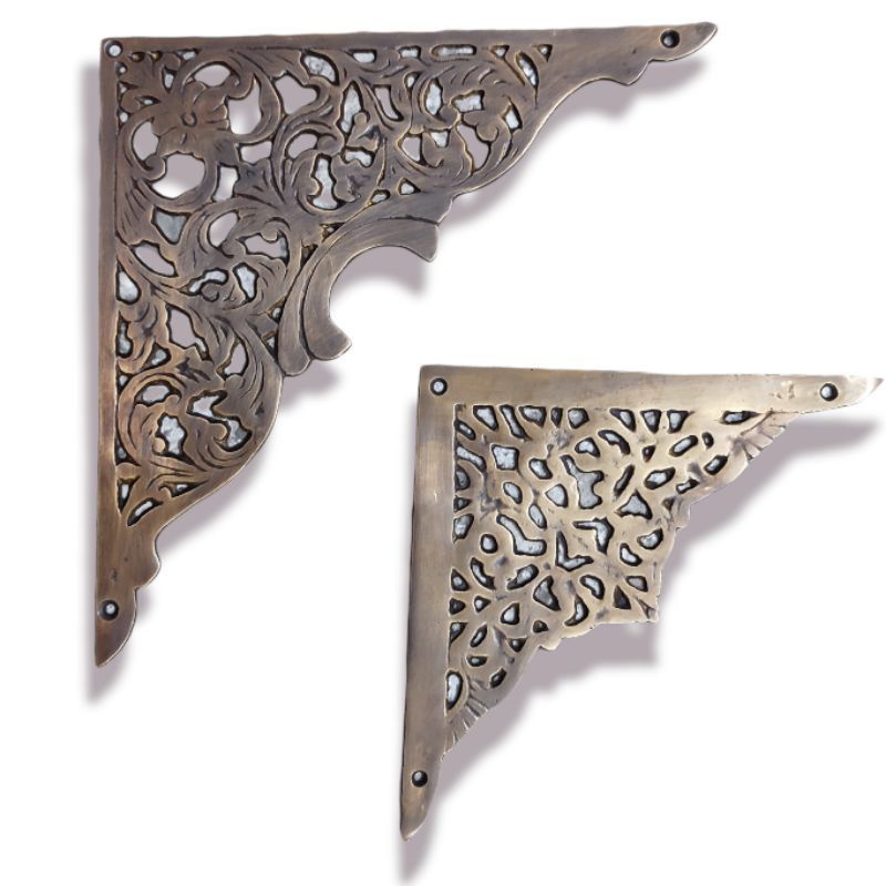 Siku Plat Kuningan Antik Ornamen Dinding Pagar Pintu Meja dan Lemari