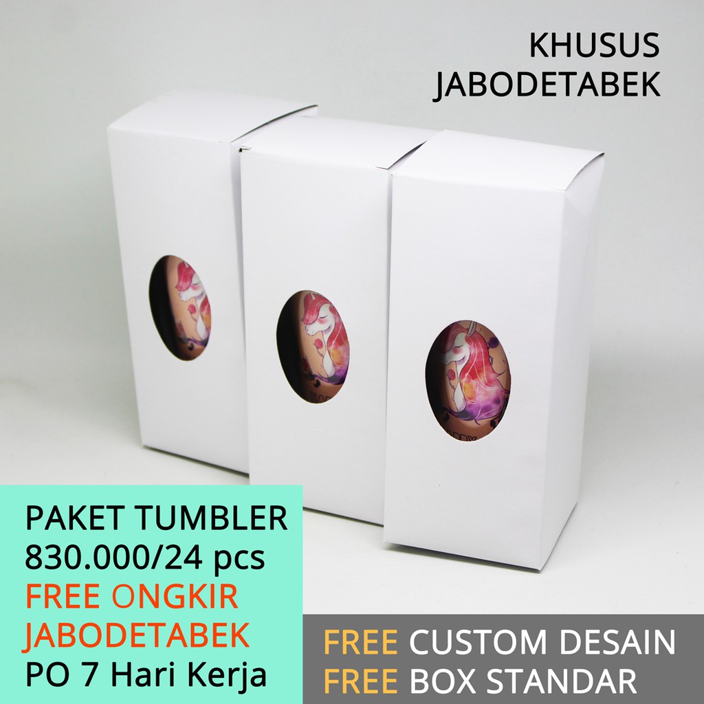 Paket Tumbler Custom 24 pcs FREE Ongkir Khusus Jabodetabek