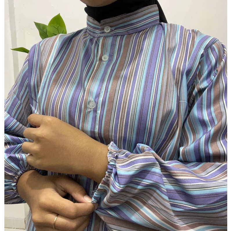 Sallo Blouse Stripe | Baju Wanita Terbaru