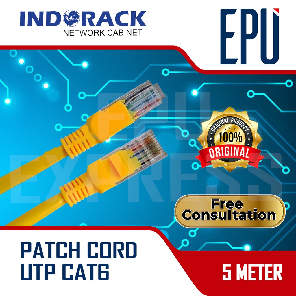 Indorack 5m Kabel Lan Cat6 Cat.6 UTP Ethernet Patch Cord Cable