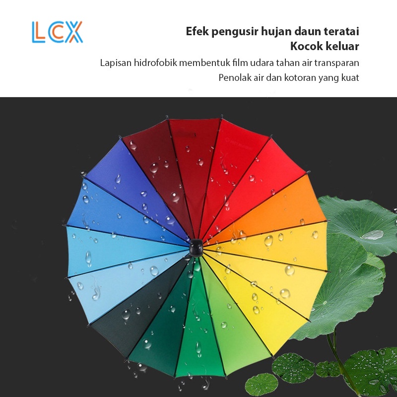 LCX Payung Pelangi 128cm 16warna Rainbow Anak Jas Hujan Tenda Taman VS-103