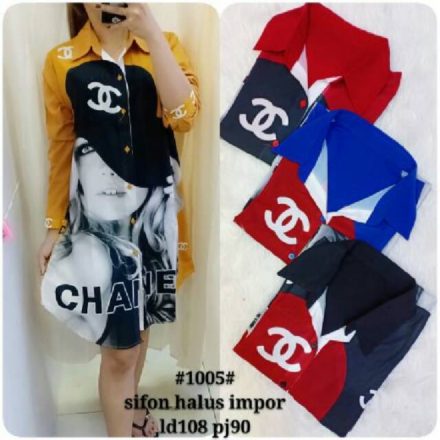 Dress Sifon Tunik Chanel Wanita