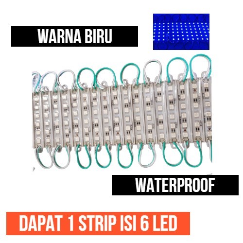 Modul 5050 6 Led Mata Variasi Biru 12V Module 6L 12 Volt Waterproof