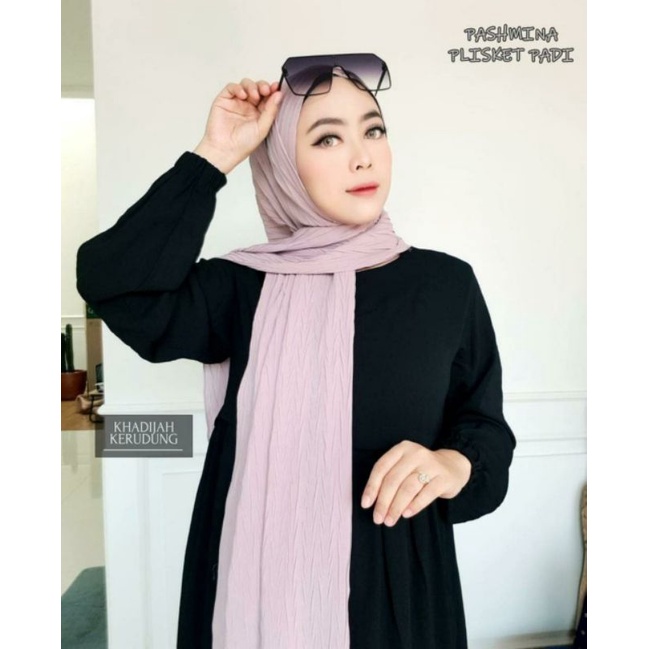 Pashmina Padi Zigzag Pashmina Plisket Padi Kerudung Pashmina Ceruty Hijab Kekinian