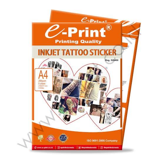 

e-Print Inkjet Tattoo Sticker A4 200gsm 5lbr Kertas Tato Stiker ePrint