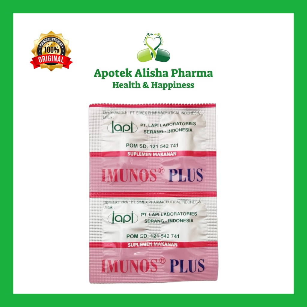 Imunos Tablet/Imunos Plus Tablet (Strip 4tablet)-Suplemen/Vitamin Daya Tahan Tubuh