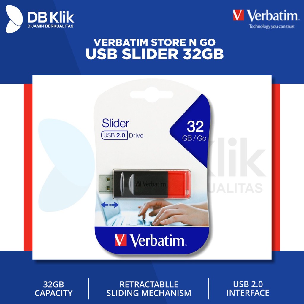 Verbatim Store n Go USB Slider 32GB - Black/Red