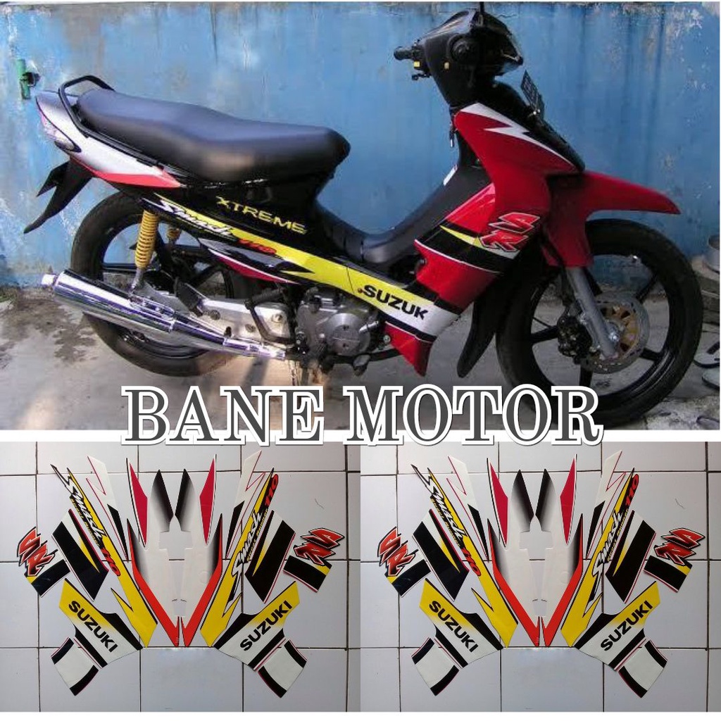 striping motor Smash 110 2005 merah _ list body striping Smash SR