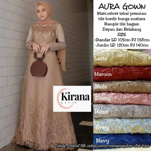DRESS - AURA GOWN / GAMIS TILE / GAMIS BROKLAT / DRESS TILE / DRESS PESTA / GAMIS PESTA