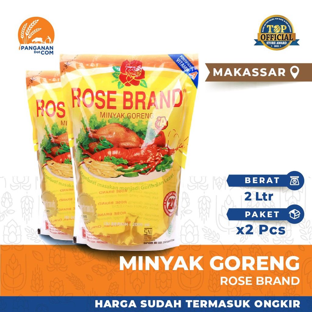 

Rose Brand Minyak Goreng 2lt x 2Pack (Harga + Ongkir) - MKS