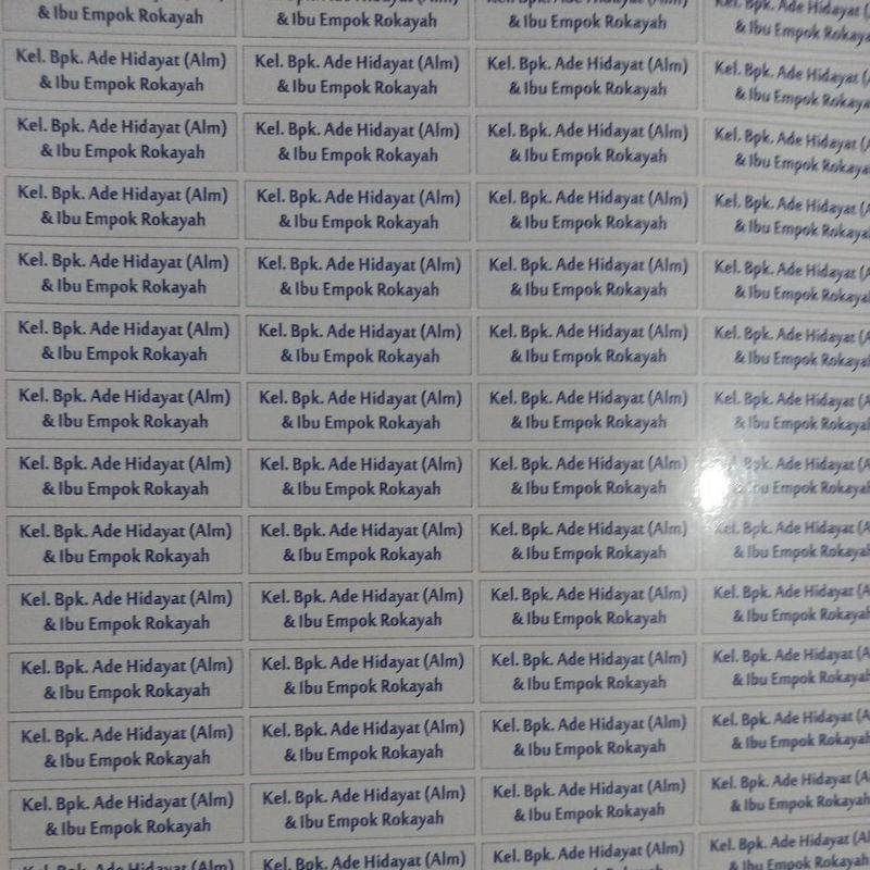 Stiker Nama Undangan