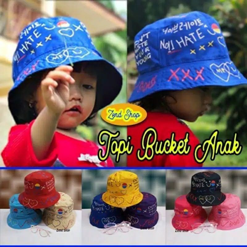 Topi anak / topi bucket motif badas / topi anak korea / bucket kekinian termurah