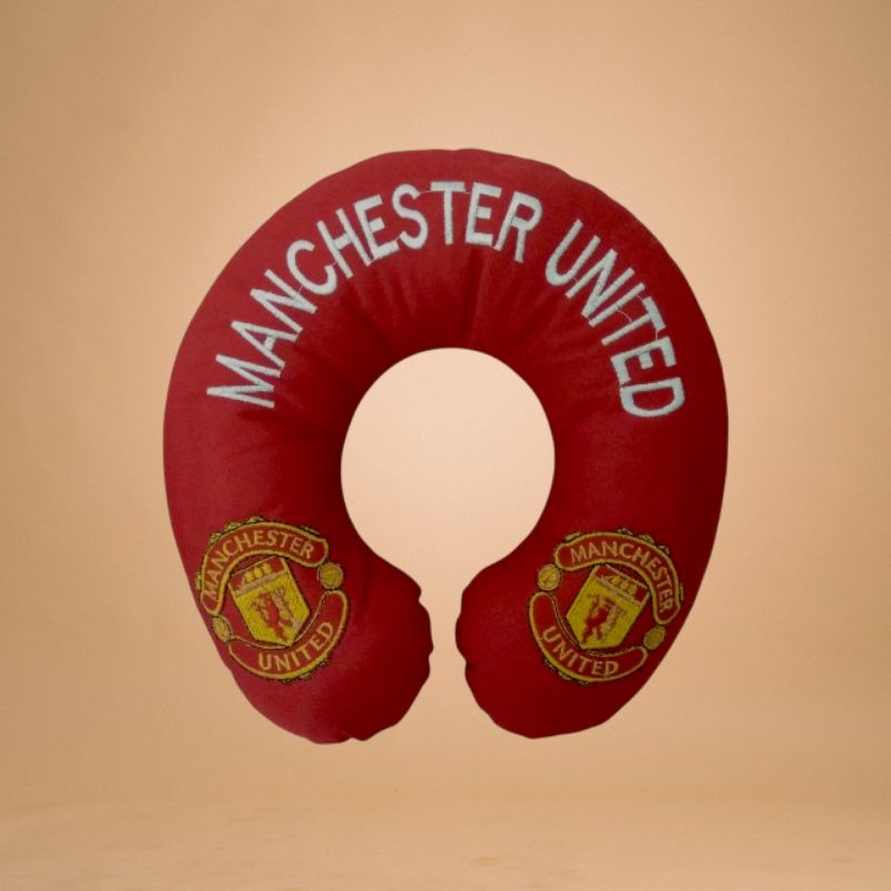 Bantal Leher Team Bola Manchester United Bahan Velboa isi Darcon Man-United