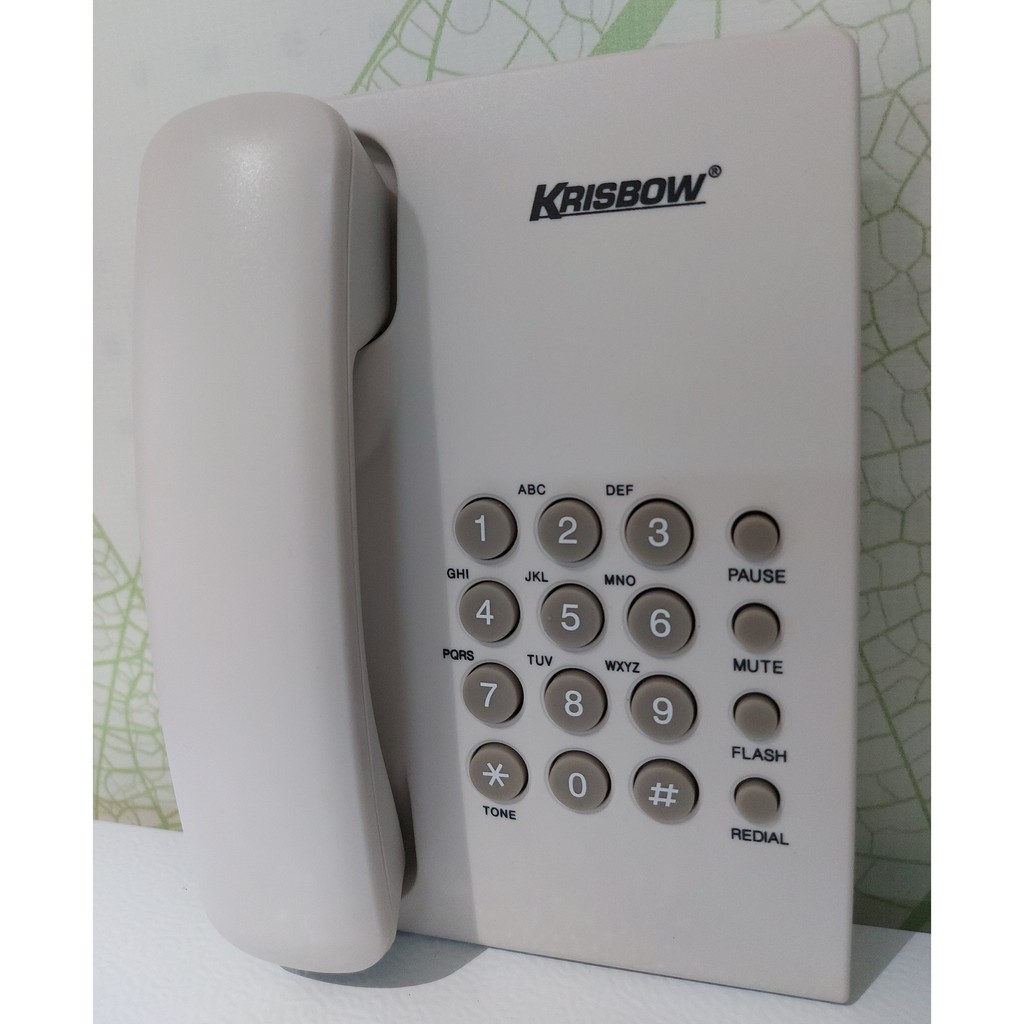 TELEPON RUMAH KRISBOW / TELEPON ANALOG / TELEPON BASIC WHITE