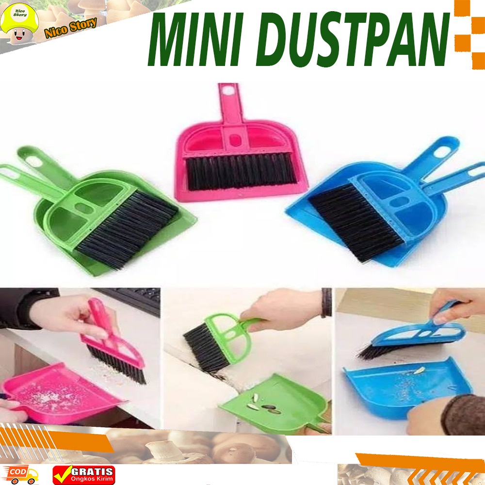 (NCS) Mini Dustpan / Sapu + Cikrak / Pengki / Serokan Mini Dust Pan Serok Kecil