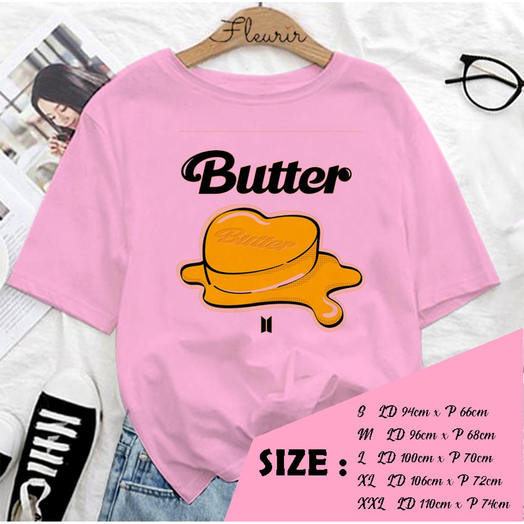 FLEURIR - KAOS  BUTTER KPOP KOREA OVERSIZE KATUN KAOS WANITA DEWASA TUMBLR TEE UNISEX JUMBO