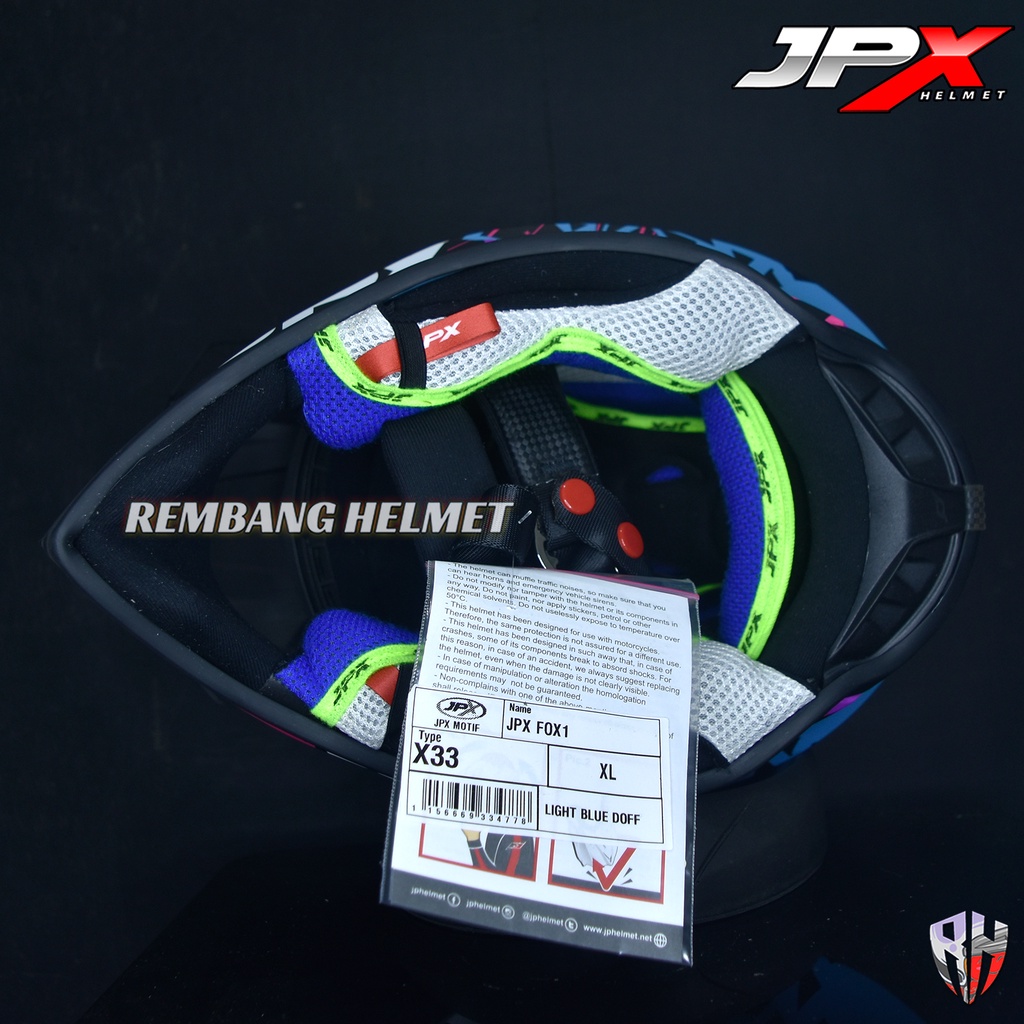 HELM JPX CROSS_FOX1 X33 - BLUE DOFF PAKET GANTENG GOOGLE SNAIL HELM JPX KLX ORIGINAL HELMET MOTO TRAIL SUPERMOTO HELM FULL FACE MOTO CROSS TERBAIK-2