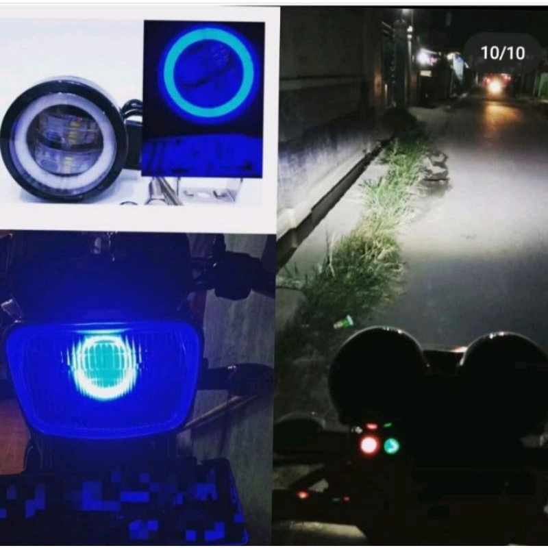 Lampu Tembak Sorot LED CWL 2 mata lensa 4D 20watt Cree angel eyes harga satu pcs