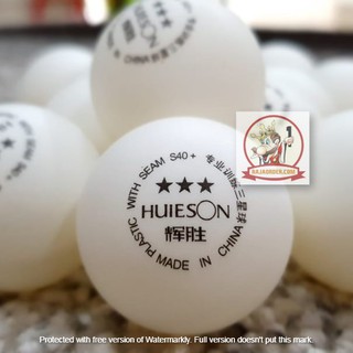 Bola Pingpong Tenis Meja S40+ 3 star HUIESON ABS Plastic [PUTIH]