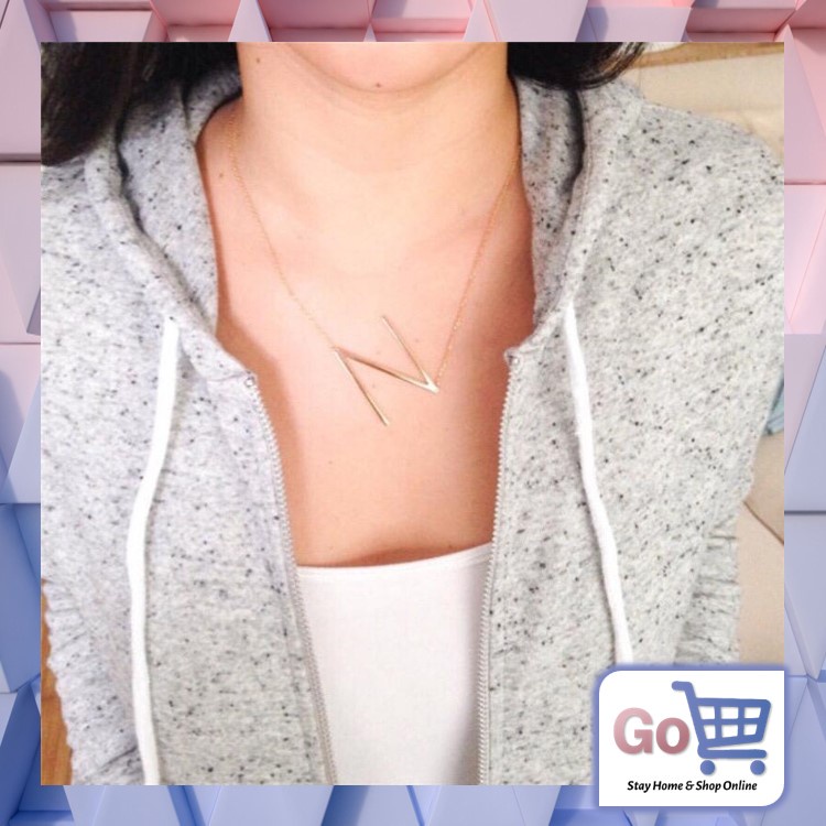 Go - K376 (N - Z) Kalung Huruf Stainless / Fashion Style / Set Perhiasan Wanita