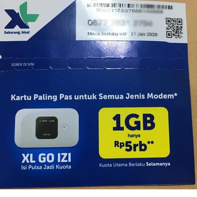 [DISCOUNT 8TQ73] Kartu Perdana XL Go IZI 0k untuk Modem Wifi Mifi 4G Huawei Sierra ZTE Murah Banget