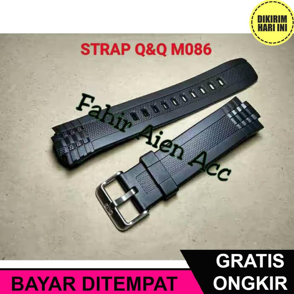 (BAYAR DITEMPAT) OE5514 TALI JAM TANGAN Q&Q QQ QNQ M086 RUBBER STRAP TALI JAM Q&Q