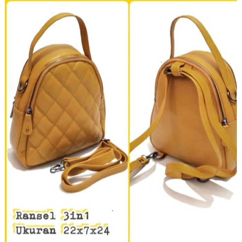 TAS RANSEL WANITA PAPIRUT KULIT ASLI SAPI PREMIUM UKURAN M ML0019