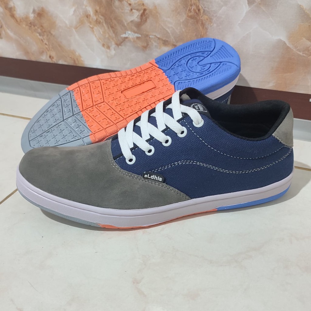 ALDHIS NW-230 Sepatu Pria Original Asli Lokal Sneakers Cowok Buat Gaya dan Nongkrong Snekers Murah  Mid Low Abu Abu